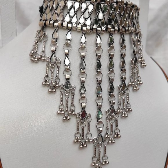 Tribal Mirror Choker Necklace, Ethnic Choker Necklace For Women, Gift For Her - Picture 8 of 10